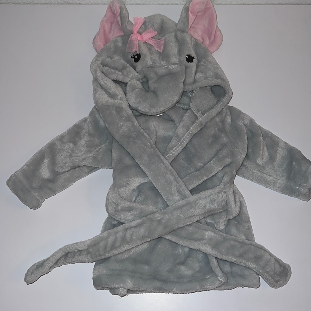 Elephant bathrobe 0-9M